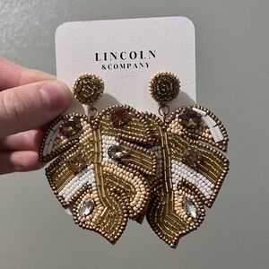 Beaded Monstera Earrings